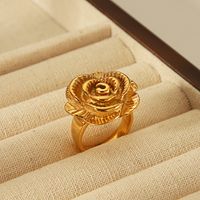 Einfacher Stil Klassischer Stil Pendeln Geometrisch Blume Edelstahl 304 18 Karat Vergoldet Ringe In Masse main image 3