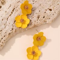 1 Pair IG Style Elegant Sweet Flower Plastic Drop Earrings main image 5