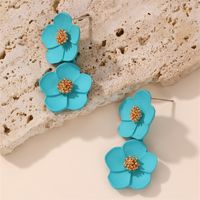 1 Par Estilo IG Elegante Dulce Flor El Plastico Pendientes De Gota main image 6