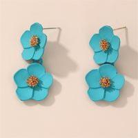 1 Par Estilo IG Elegante Dulce Flor El Plastico Pendientes De Gota sku image 4