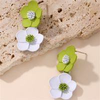 1 Paire Style IG Élégant Sucré Fleur Plastique Boucles D'oreilles main image 7