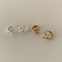 1 Paar Romantisch Einfarbig Überzug Sterling Silber Vergoldet Ohrringe main image 7