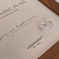 1 Paar Romantisch Einfarbig Überzug Sterling Silber Vergoldet Ohrringe sku image 1