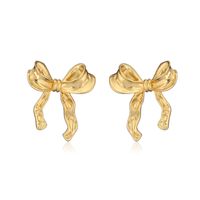 1 Pair Elegant Bow Knot Plating Inlay Copper Zircon Gold Plated Ear Studs main image 5