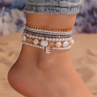 IG Style Hawaiian Vacation Geometric Imitation Pearl Alloy Wholesale Anklet main image 9