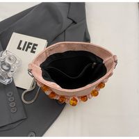 Women's Small Pu Leather Solid Color Basic Classic Style Lock Clasp Bucket Bag main image 2