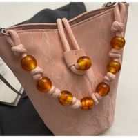 Women's Small Pu Leather Solid Color Basic Classic Style Lock Clasp Bucket Bag main image 3