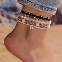 IG Style Hawaiian Vacation Geometric Imitation Pearl Alloy Wholesale Anklet main image 6