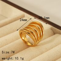 Simple Style Classic Style Commute Geometric Flower 304 Stainless Steel 18K Gold Plated Rings In Bulk sku image 13
