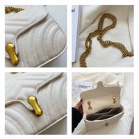 Women's Medium Pu Leather Solid Color Elegant Vintage Style Lock Clasp Crossbody Bag main image 6