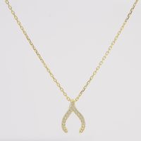 Sterling Silver 14K Gold Plated White Gold Plated Elegant Romantic Plating Inlay Solid Color Zircon Pendant Necklace main image 3
