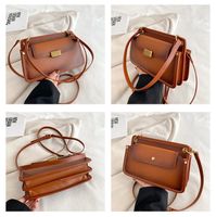 Women's Medium Pu Leather Solid Color Vintage Style Classic Style Flip Cover Underarm Bag main image 4