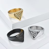 Hip-Hop Retro Color Block 304 Stainless Steel Plating 18K Gold Plated Men's Rings main image 6
