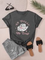 Women's T-shirt Short Sleeve T-Shirts Round Casual Letter main image 3