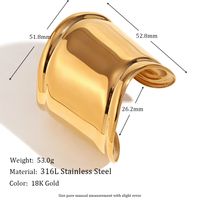 304 Stainless Steel 18K Gold Plated Simple Style Classic Style Solid Color Bangle sku image 2