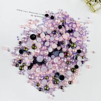 Resin Rhinestone Solid Color Crimp Beads sku image 1