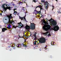 Resin Rhinestone Solid Color Crimp Beads main image 2