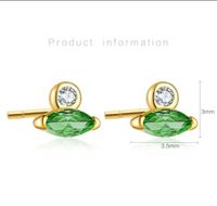 1 Pair Simple Style Shiny Geometric Plating Inlay Sterling Silver Zircon Ear Studs main image 2