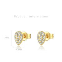 1 Pair Simple Style Shiny Round Square Water Droplets Inlay Sterling Silver Zircon Ear Studs main image 4