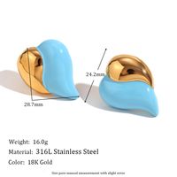 1 Pair Sweet Simple Style Heart Shape Plating 304 Stainless Steel 18K Gold Plated Ear Studs main image 2