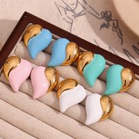 1 Pair Sweet Simple Style Heart Shape Plating 304 Stainless Steel 18K Gold Plated Ear Studs main image 4