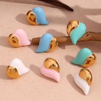 1 Pair Sweet Simple Style Heart Shape Plating 304 Stainless Steel 18K Gold Plated Ear Studs main image 1
