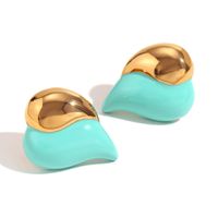 1 Pair Sweet Simple Style Heart Shape Plating 304 Stainless Steel 18K Gold Plated Ear Studs sku image 2
