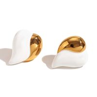 1 Pair Sweet Simple Style Heart Shape Plating 304 Stainless Steel 18K Gold Plated Ear Studs sku image 4