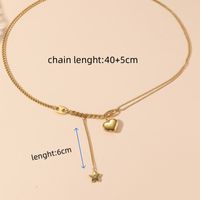 Titanium Steel 18K Gold Plated Casual Simple Style Inlay Star Heart Shape Zircon Pendant Necklace main image 2