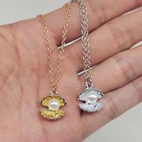 Wholesale Jewelry Simple Style Classic Style Shell Zinc Alloy Gold Plated Silver Plated Plating Pendant Necklace main image 1