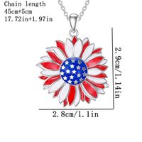 Wholesale Jewelry Modern Style Artistic Sunflower Alloy Silver Plated Enamel Plating Pendant Necklace main image 4