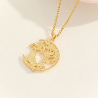 Wholesale Jewelry Pastoral Artistic Animal Life Tree Alloy Rhinestones Enamel Inlay Pendant Necklace main image 5