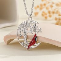 Wholesale Jewelry Pastoral Artistic Animal Life Tree Alloy Rhinestones Enamel Inlay Pendant Necklace main image 3