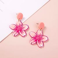 2 Pieces Cute Sweet Animal Flower Painted Arylic Drop Earrings sku image 2