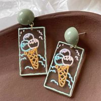 2 Pieces Cute Sweet Animal Flower Painted Arylic Drop Earrings main image 10