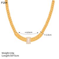 304 Stainless Steel 18K Gold Plated Elegant Vintage Style French Style Plating Inlay Hexagon Quadrilateral Acrylic Rhinestones Shell Jewelry Set sku image 16