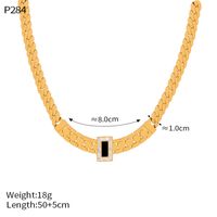304 Stainless Steel 18K Gold Plated Elegant Vintage Style French Style Plating Inlay Hexagon Quadrilateral Acrylic Rhinestones Shell Jewelry Set sku image 17