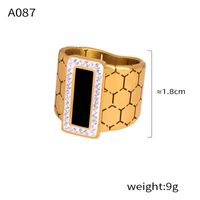 304 Stainless Steel 18K Gold Plated Elegant Vintage Style French Style Plating Inlay Hexagon Quadrilateral Acrylic Rhinestones Shell Jewelry Set sku image 7