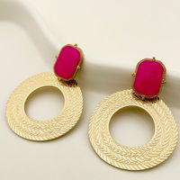 1 Pair Casual Sweet Korean Style Round Leaves Enamel 304 Stainless Steel 14K Gold Plated Drop Earrings main image 3