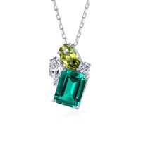 Glam Luxurious Shiny Square Sterling Silver Inlay Zircon White Gold Plated Women's Jewelry Set sku image 1