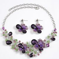 Elegant Glam Luxurious Flower Alloy Inlay Rhinestones Women's Earrings Necklace main image 10