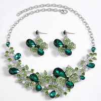 Elegant Glam Luxurious Flower Alloy Inlay Rhinestones Women's Earrings Necklace main image 2