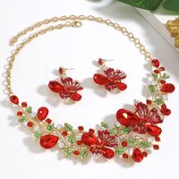 Elegant Glam Luxurious Flower Alloy Inlay Rhinestones Women's Earrings Necklace main image 4