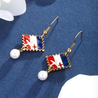 1 Pair XUPING Simple Style Hot Air Balloon Heart Shape Butterfly Enamel Plating 304 Stainless Steel Artificial Gemstones Artificial Pearls 18K Gold Plated Ear Hook main image 9