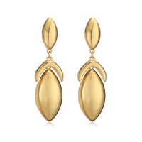 1 Pair Elegant Streetwear Solid Color Plating Copper Gold Plated Drop Earrings main image 6