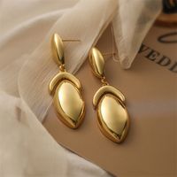 1 Pair Elegant Streetwear Solid Color Plating Copper Gold Plated Drop Earrings main image 4