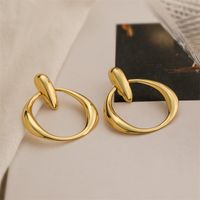 1 Pair Elegant Streetwear Solid Color Plating Copper Gold Plated Drop Earrings main image 2