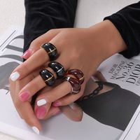 Retro Classic Style British Style Geometric 304 Stainless Steel Gold Plated Rings In Bulk main image 4