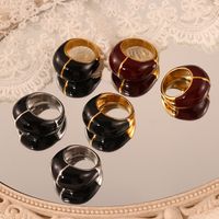 Retro Classic Style British Style Geometric 304 Stainless Steel Gold Plated Rings In Bulk main image 7