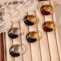 Retro Classic Style British Style Geometric 304 Stainless Steel Gold Plated Rings In Bulk main image 9